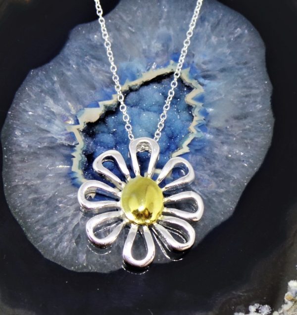 Sunny, Silver Plated Daisy Necklace
