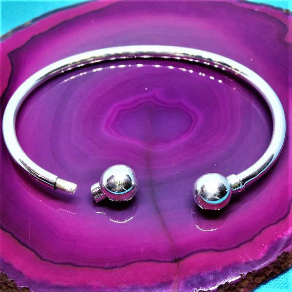 Fabulously Chunky, Solid, Screw End Sterling Silver Torque Bangle
