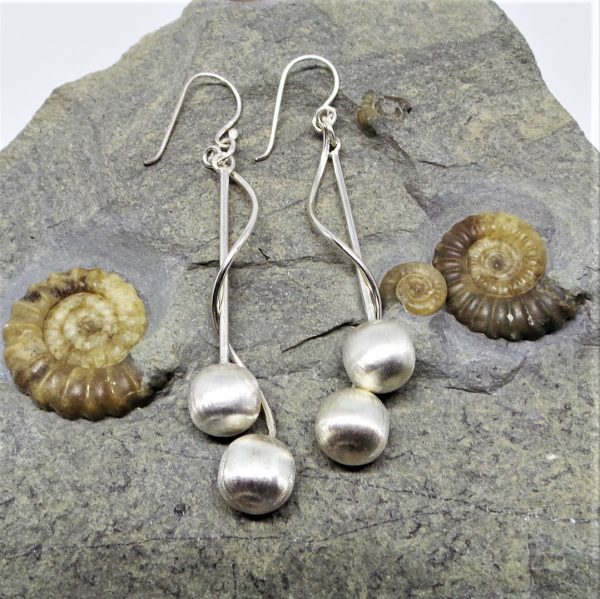 Exquisite, Chunky, Sterling Silver, Wavy Ball Earrings