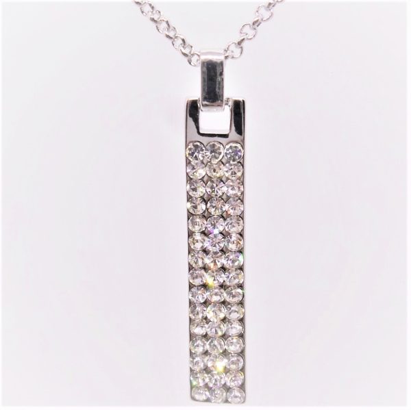 Sophisticated Statement Crystal Rhodium Plated Necklace with Sparkling Crystals