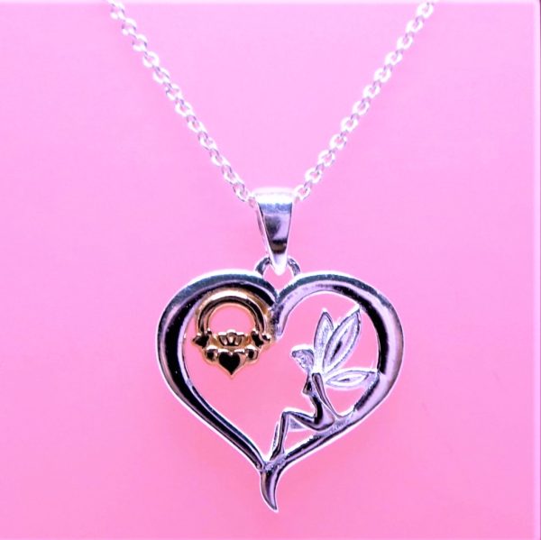 Gorgeous Celtic Fairy Triquetra Heart Necklace