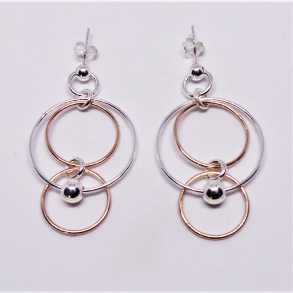 Charming Allyson Silver and Rose Gold Drop Earrings